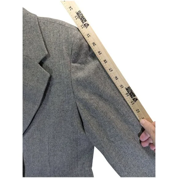 VTG Classic Women's PENDLETON Grey 100% Virgin Wool Blazer Size 10 Made In USA - Picture 9 of 9